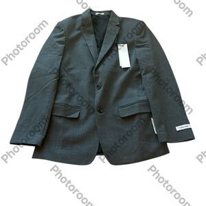 Calvin Klein Big Boys Slim Fit Stretch Suit Jacket, Grey Heather, Size 14, NWT